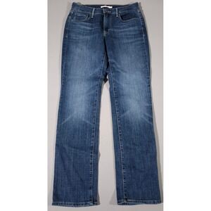 Levi's 505 Straight Jeans Womens 8M W29 L32 Blue Denim Mid Rise Stretch